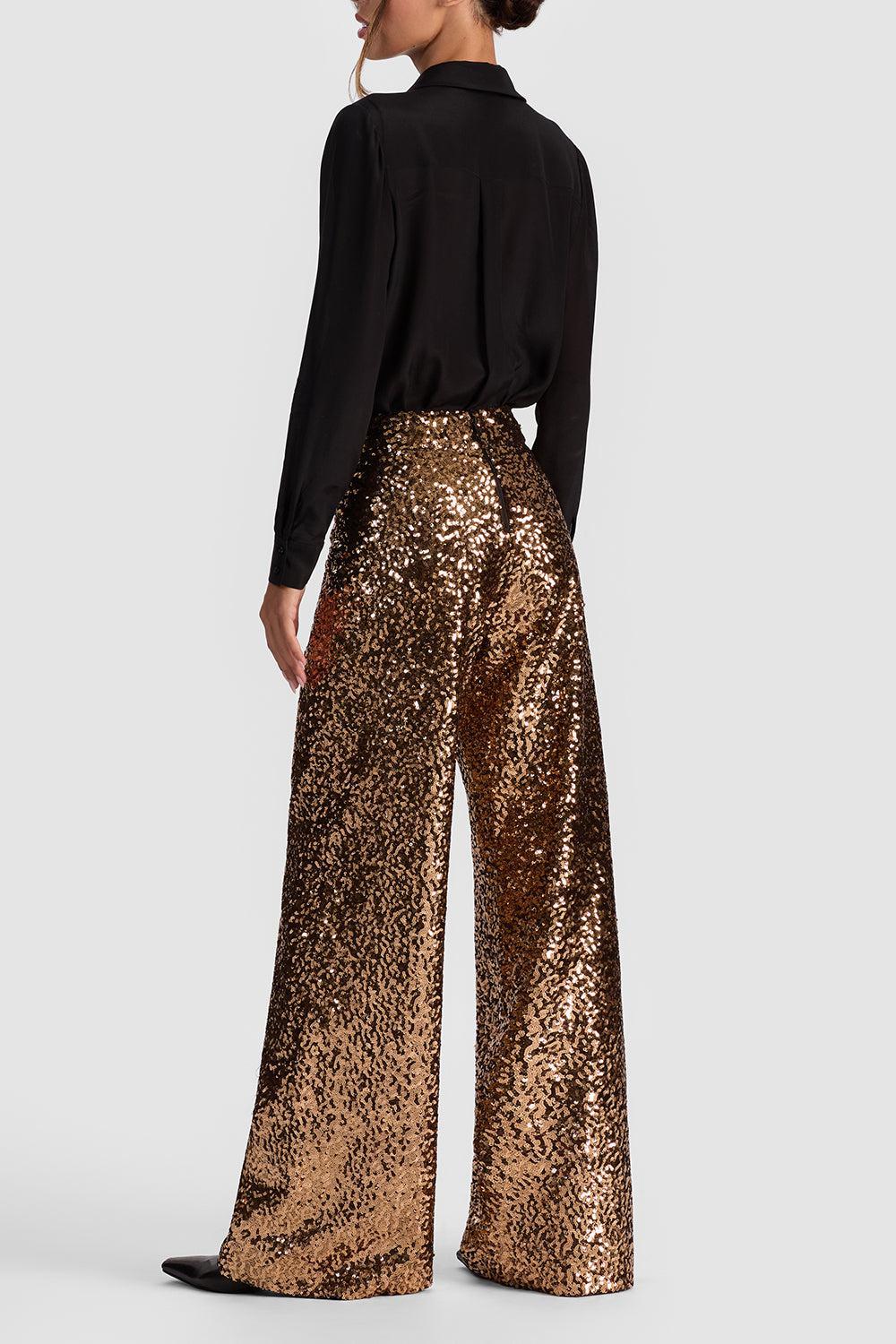 Athena Pant-GLD/BLK-2-CLOTHINGPANTEVENING-ALICE & OLIVIA
