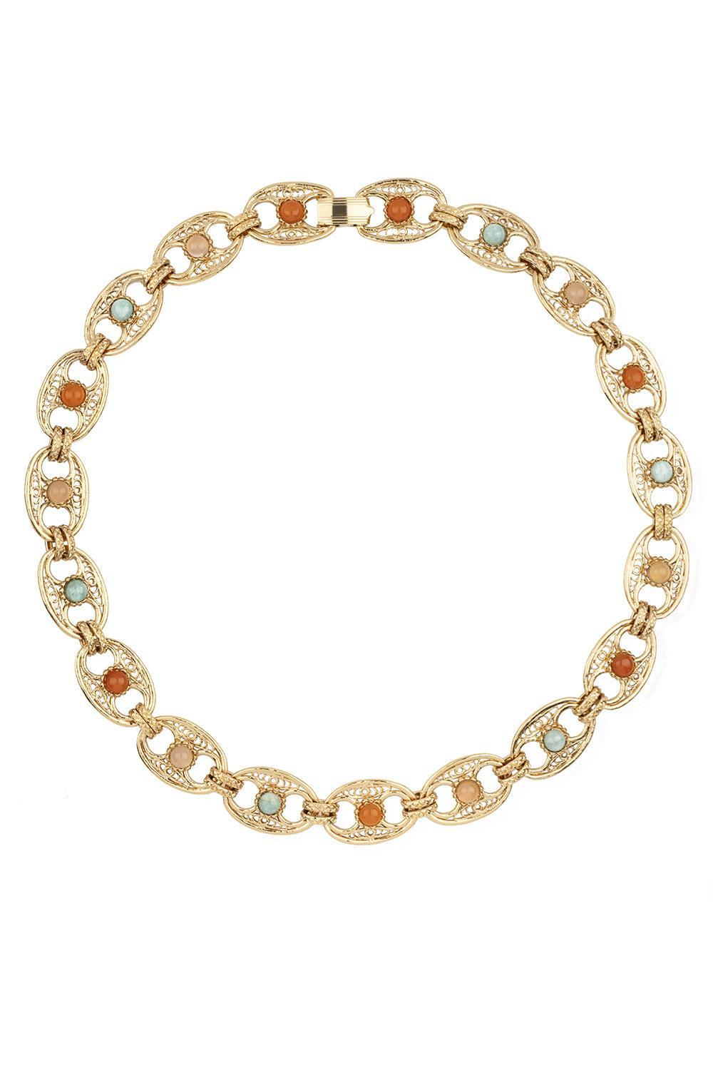 Carthage Multi Link Necklace-YELLOW-JEWELRYBOUTIQUENECKLACE O-GAS BIJOUX