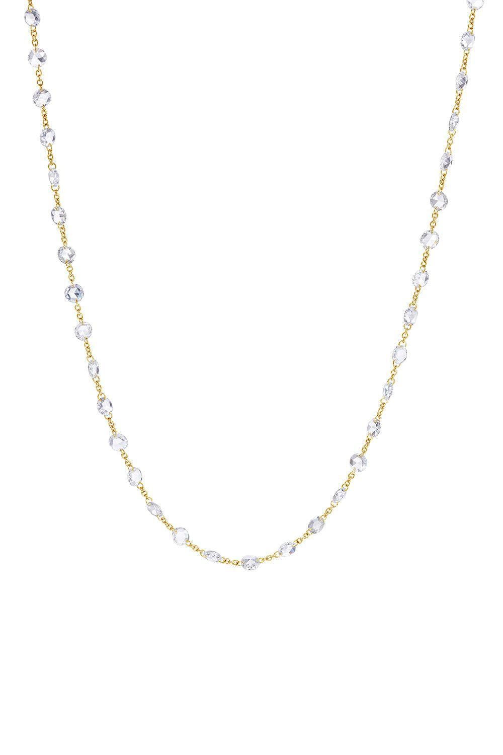 Diamond Rose Cut Ethereal Chain Necklace-YELLOW GOLD-JEWELRYFINE JEWELNECKLACE O-64 FACETS