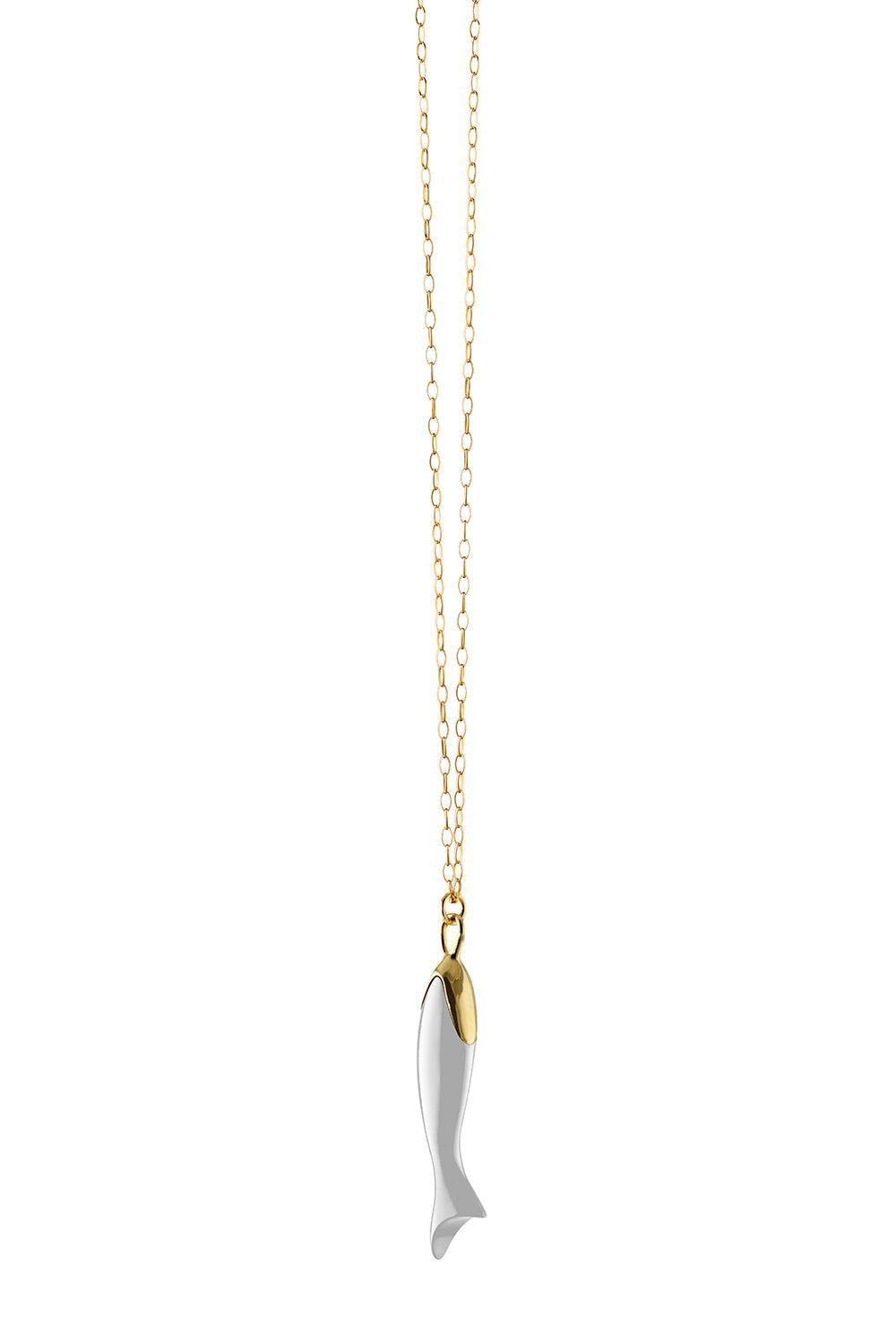 White Fish Perseverance Necklace-YELLOW GOLD-JEWELRYFINE JEWELNECKLACE O-MONICA RICH KOSANN
