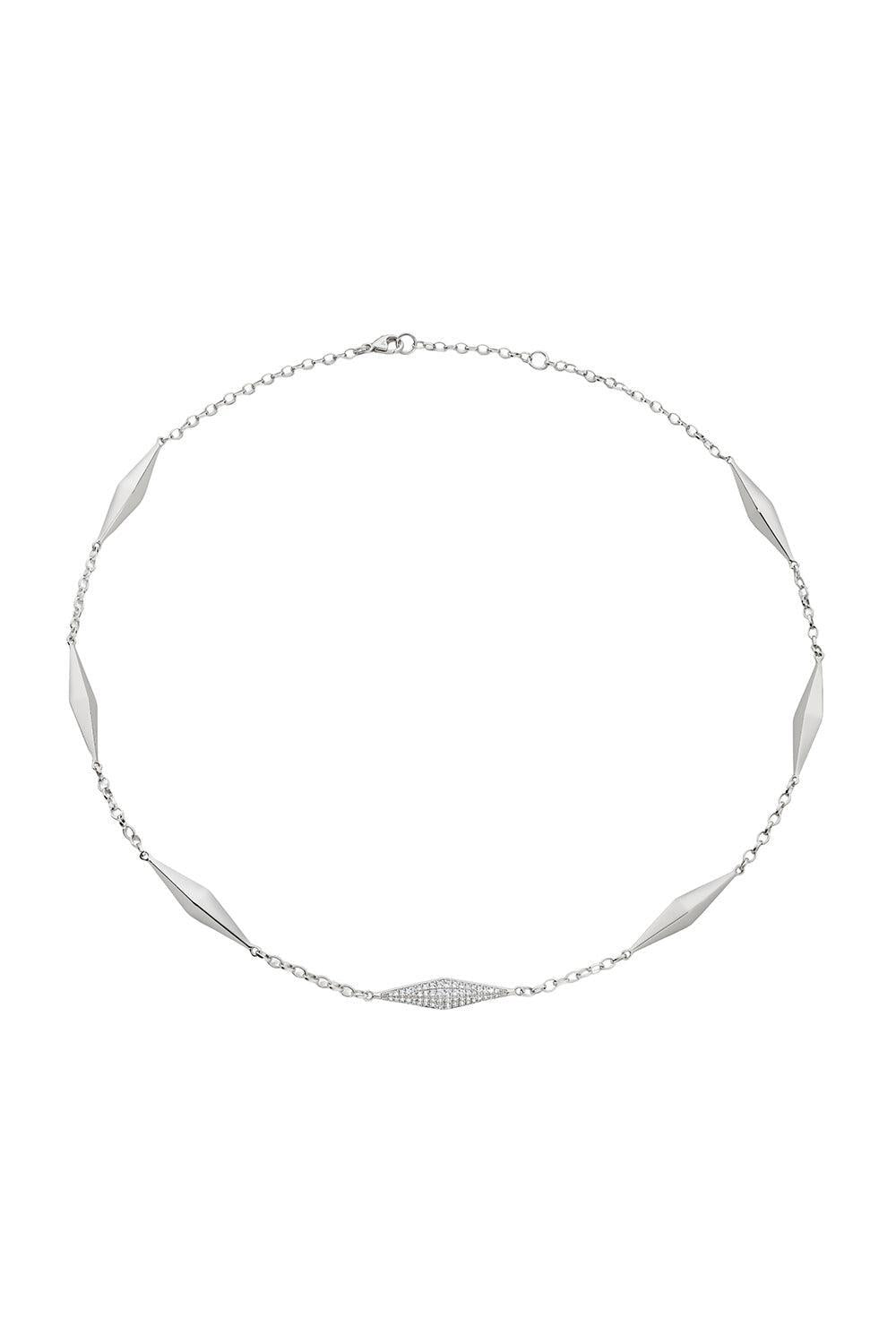 White Sapphire Points North Necklace-SILVER-18-JEWELRYFINE JEWELNECKLACE O-MONICA RICH KOSANN