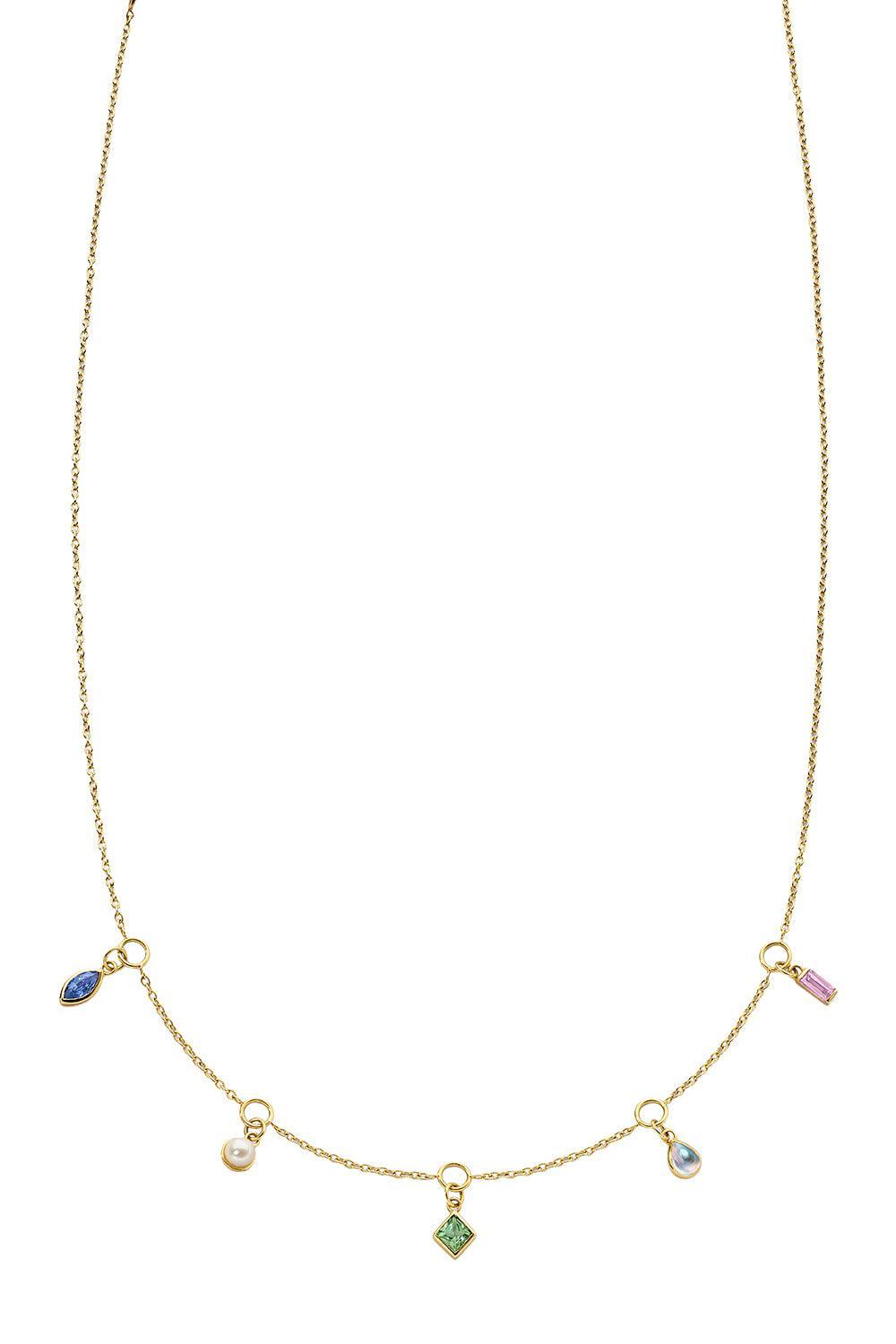 Multi Stone Points Of Light Necklace-YELLOW GOLD-JEWELRYFINE JEWELNECKLACE O-MONICA RICH KOSANN