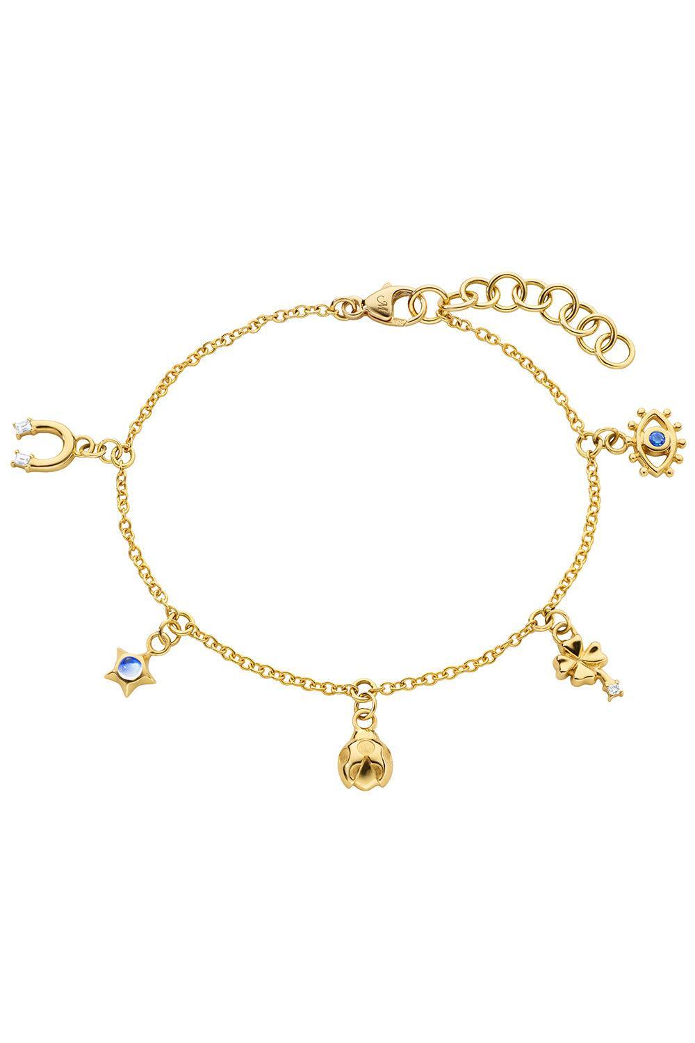 Diamond Sapphire My Lucky Charm Bracelet-YELLOW GOLD-JEWELRYFINE JEWELBRACELET O-MONICA RICH KOSANN