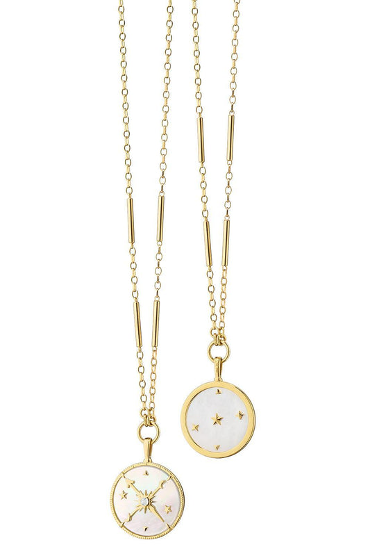 Pearl Diamond Constellation Locket Necklace-YELLOW GOLD-22-JEWELRYFINE JEWELNECKLACE O-MONICA RICH KOSANN
