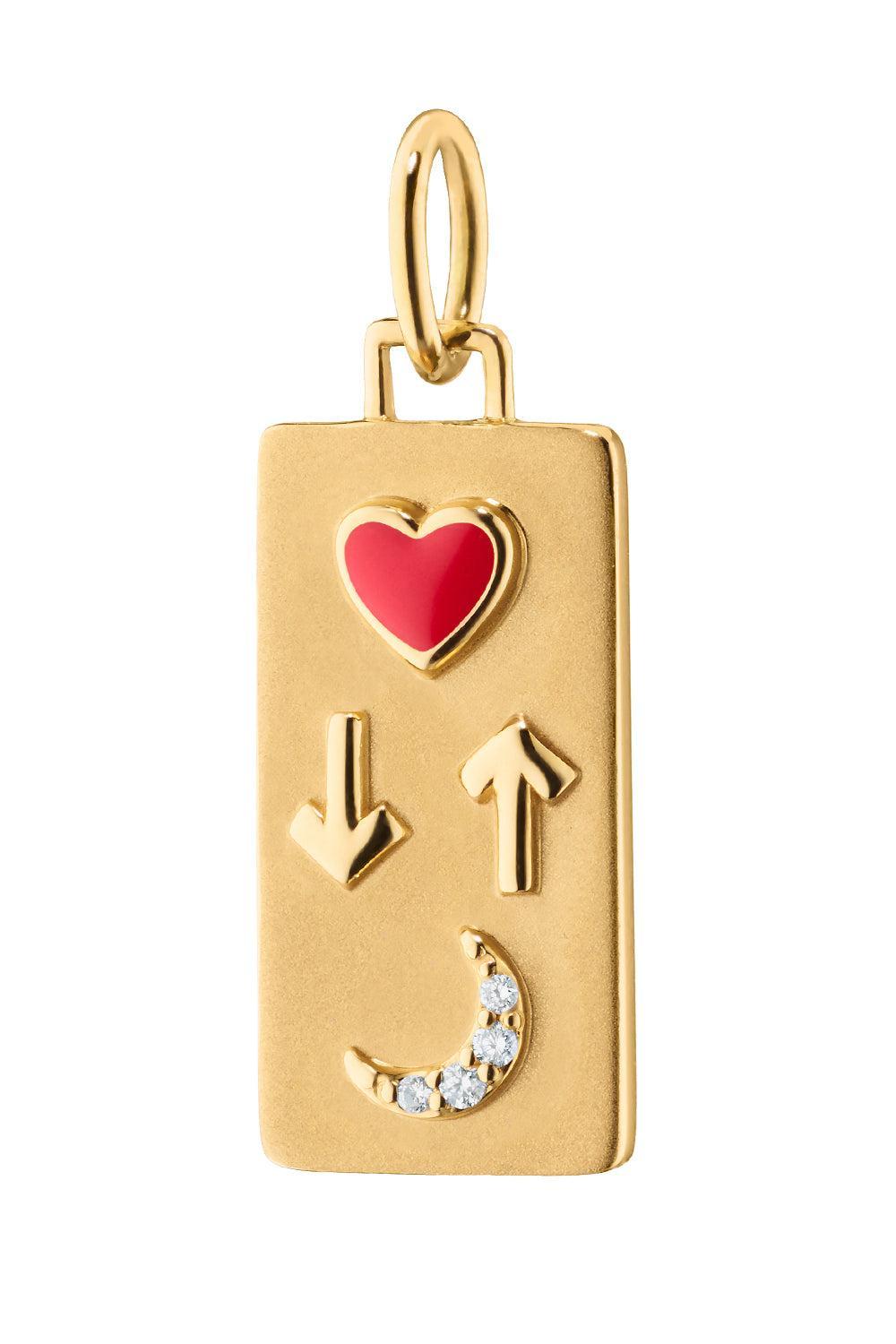 Diamond Red Love You To The Moon And Back Charm-YELLOW GOLD-JEWELRYFINE JEWELPENDANT-MONICA RICH KOSANN