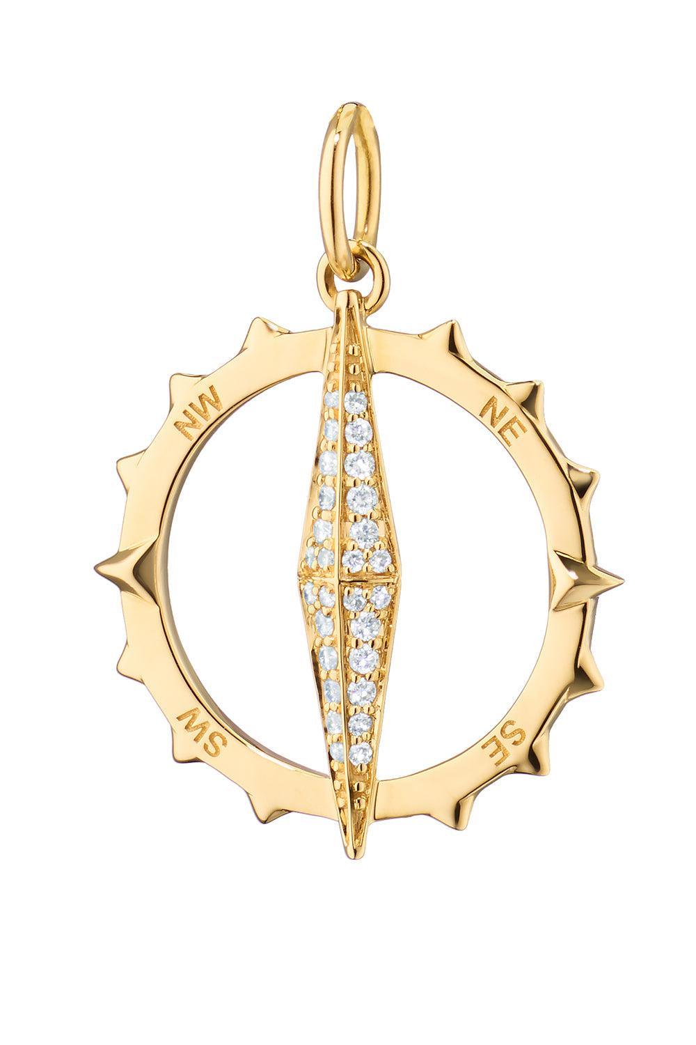 Diamond Large Adventure Compass Necklace-YELLOW GOLD-JEWELRYFINE JEWELPENDANT-MONICA RICH KOSANN