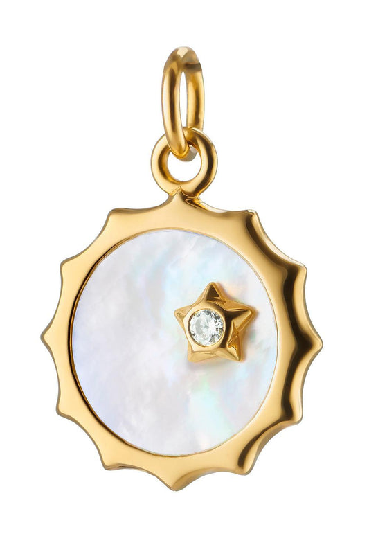 Diamond Sun And Star Happiness Pendant-YELLOW GOLD-JEWELRYFINE JEWELPENDANT-MONICA RICH KOSANN