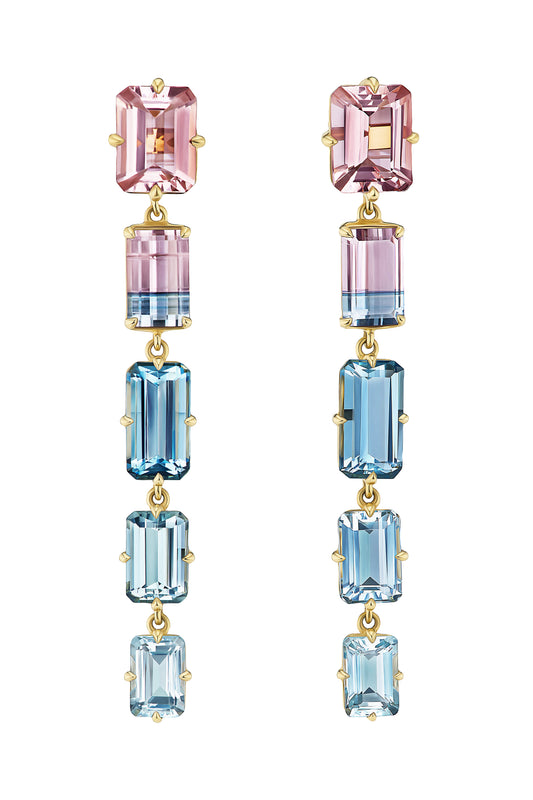 Morganite Cotton Candy Drop Earrings