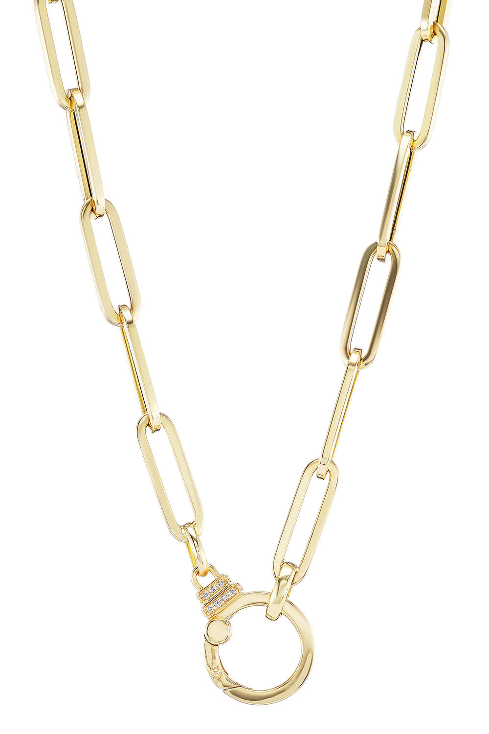 Diamond Paperclip Chain Necklace