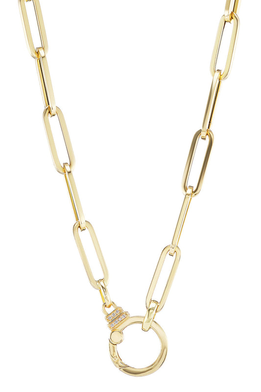 Diamond Paperclip Chain Necklace