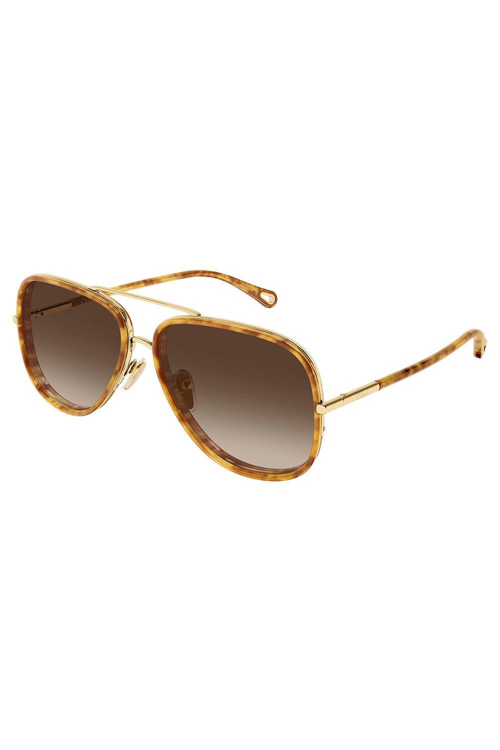 Gradient Aviator Sunglasses-GOLD-ACCESSORIESUNGLASSES-CHLOÉ