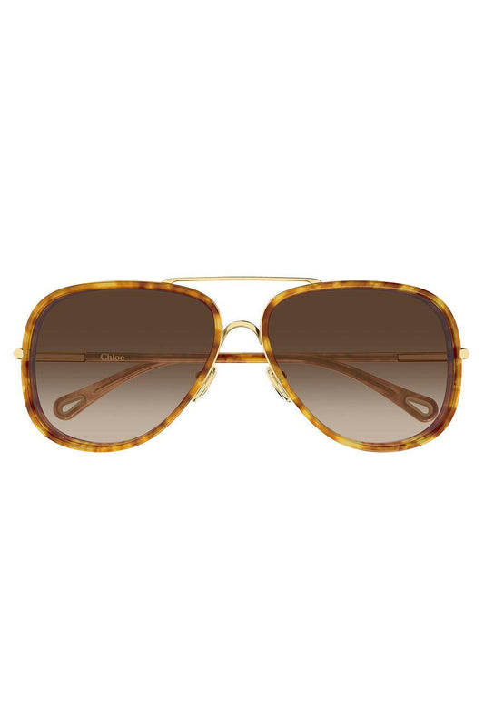 Gradient Aviator Sunglasses-GOLD-ACCESSORIESUNGLASSES-CHLOÉ