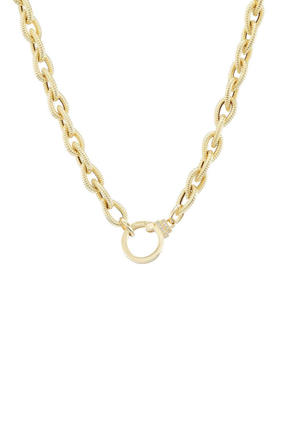 Diamond Textured Teardrop Chain Necklace-YELLOW GOLD-18-JEWELRYFINE JEWELNECKLACE O-SORELLINA