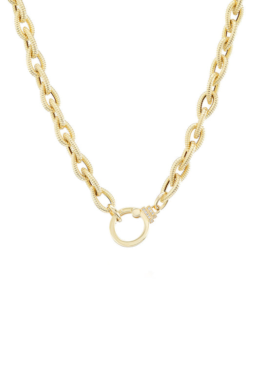 Diamond Textured Chain Necklace