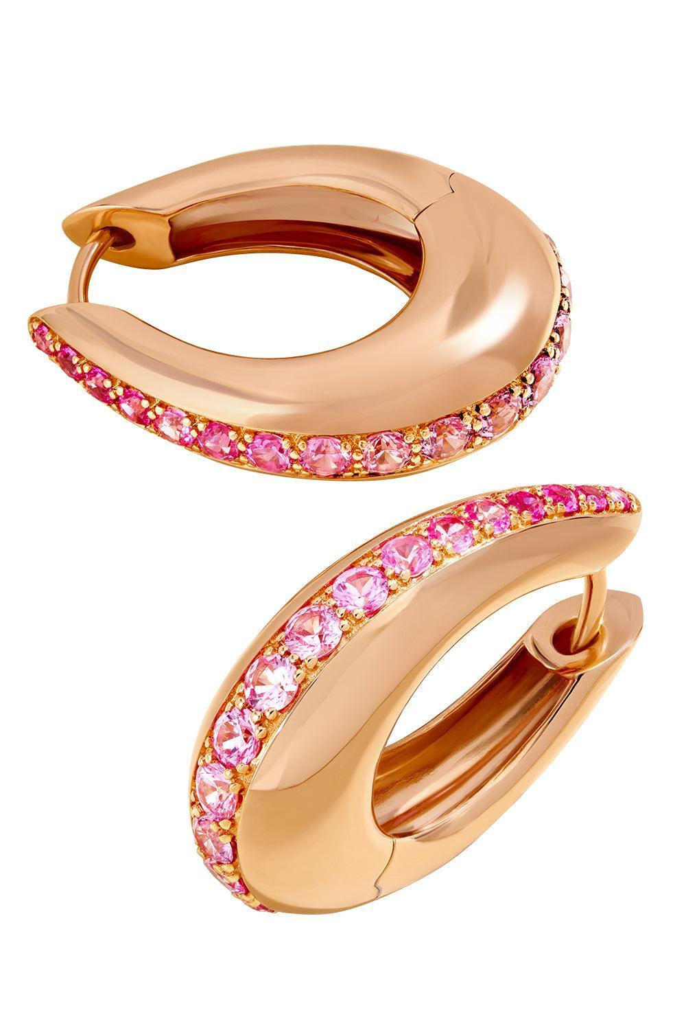 Pink Sapphire Icon Earrings-ROSE GOLD-JEWELRYFINE JEWELEARRING-ANANYA