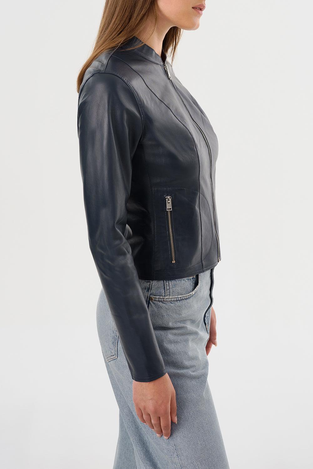 Chapin Reversible Jacket - Navy Silver-NVY/SILV-S-CLOTHINGJACKETLEATHER-LAMARQUE
