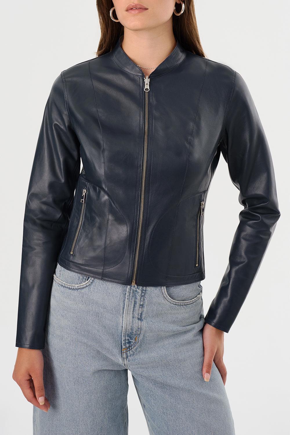 Chapin Reversible Jacket - Navy Silver-NVY/SILV-S-CLOTHINGJACKETLEATHER-LAMARQUE