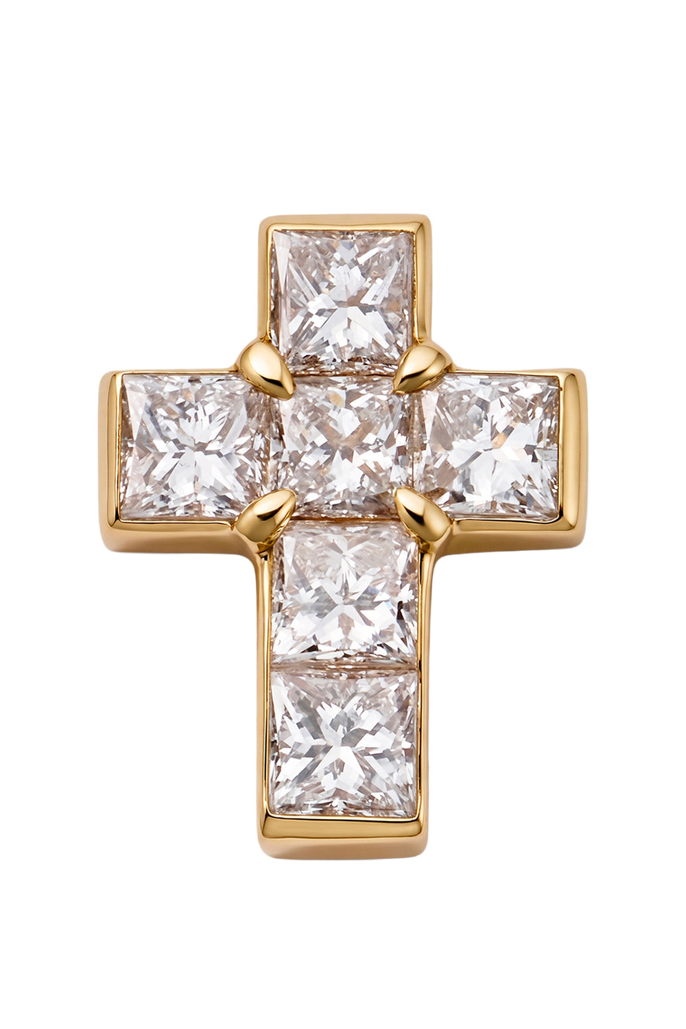 Diamond Cross Charm - Yellow Gold