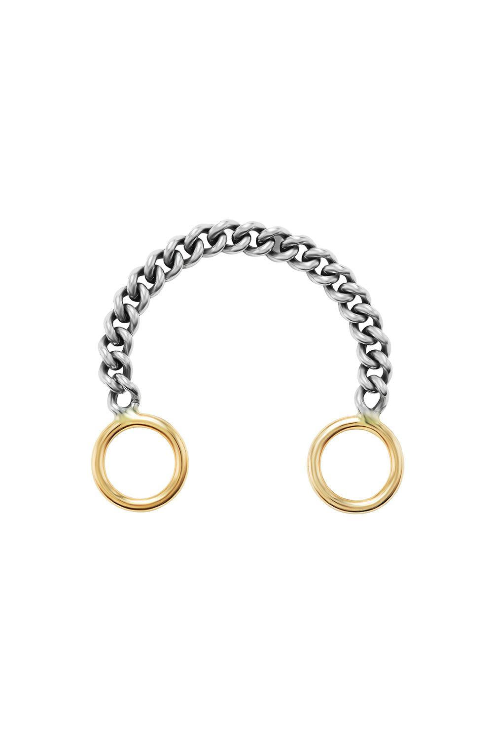 Thin Mixed Metal Not So Heavy Curb Chain Ring-SILVER-9-10-JEWELRYFINE JEWELRING-MARLA AARON