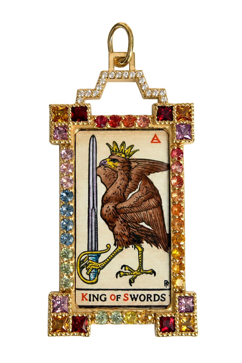 Sapphire Diamond King of Swords Pendant