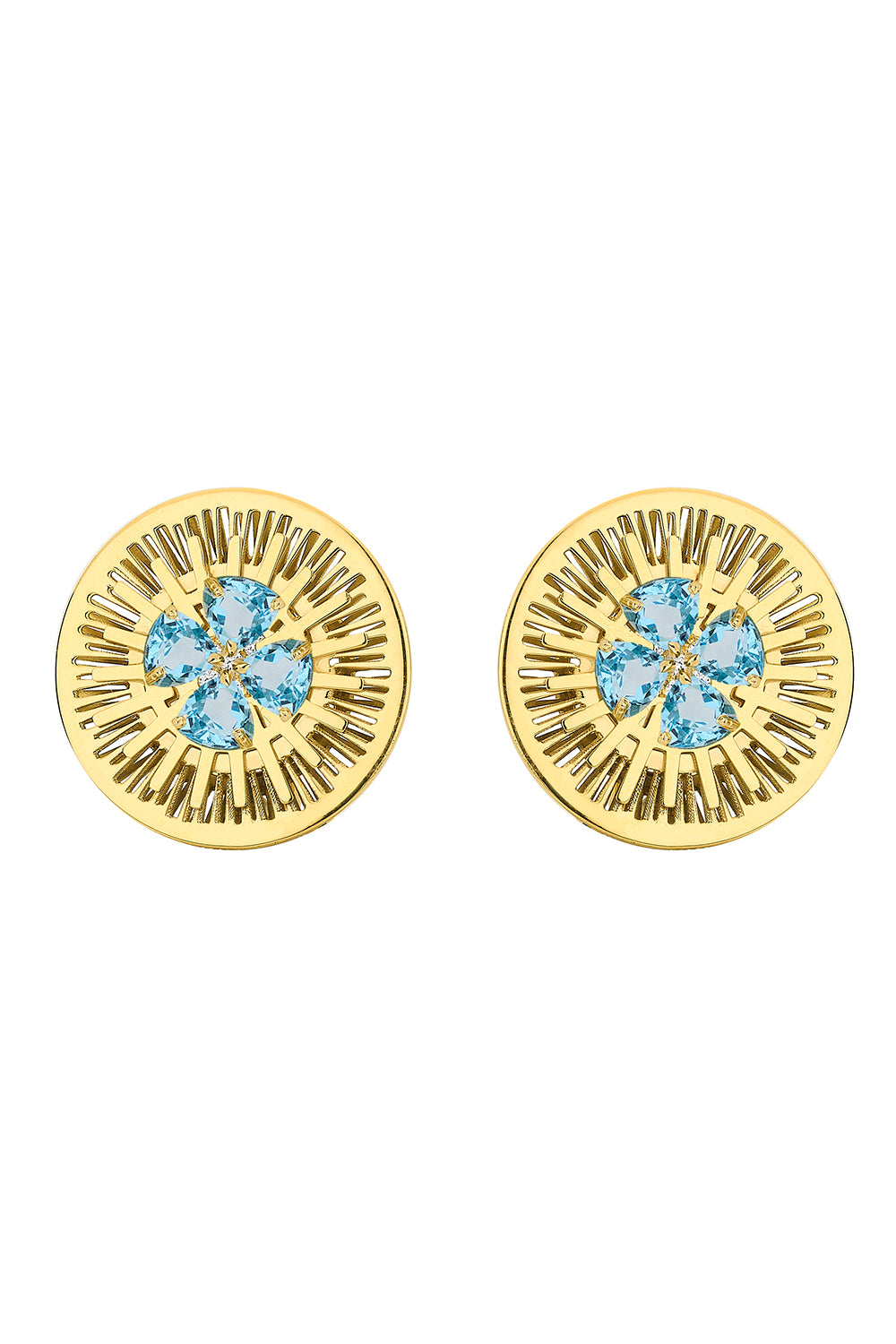 Blue Topaz Explosion Earrings