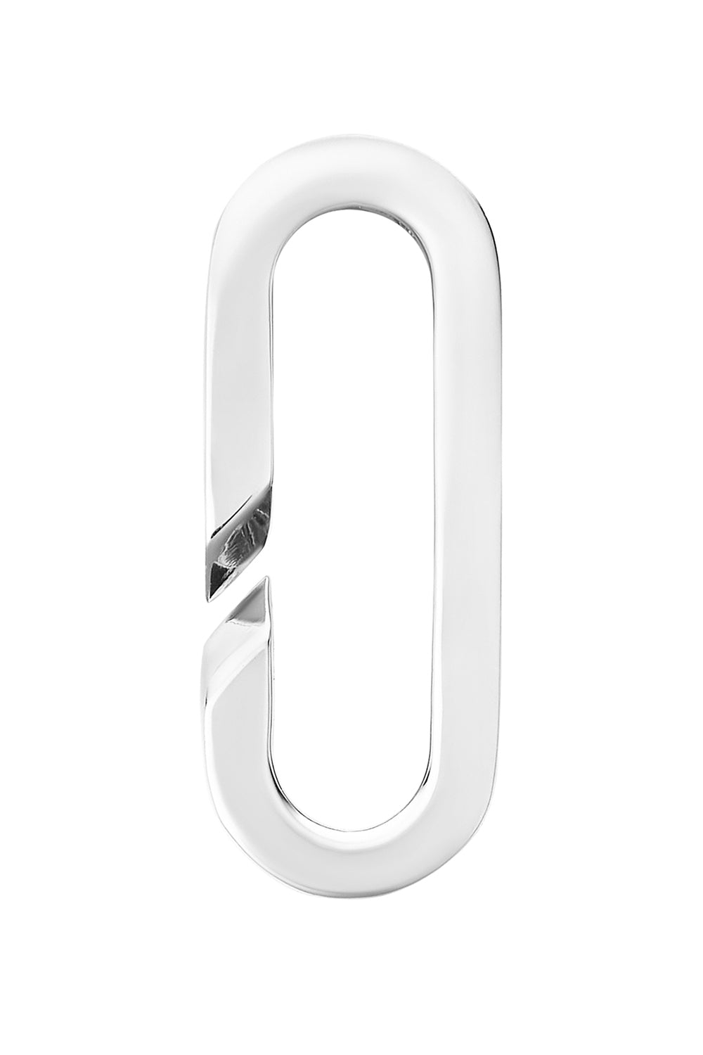 Open Link Paperclip Pendant - White Gold