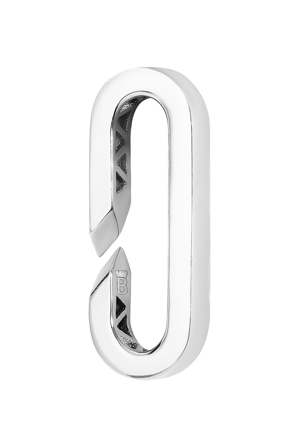 Open Link Paperclip Pendant - White Gold