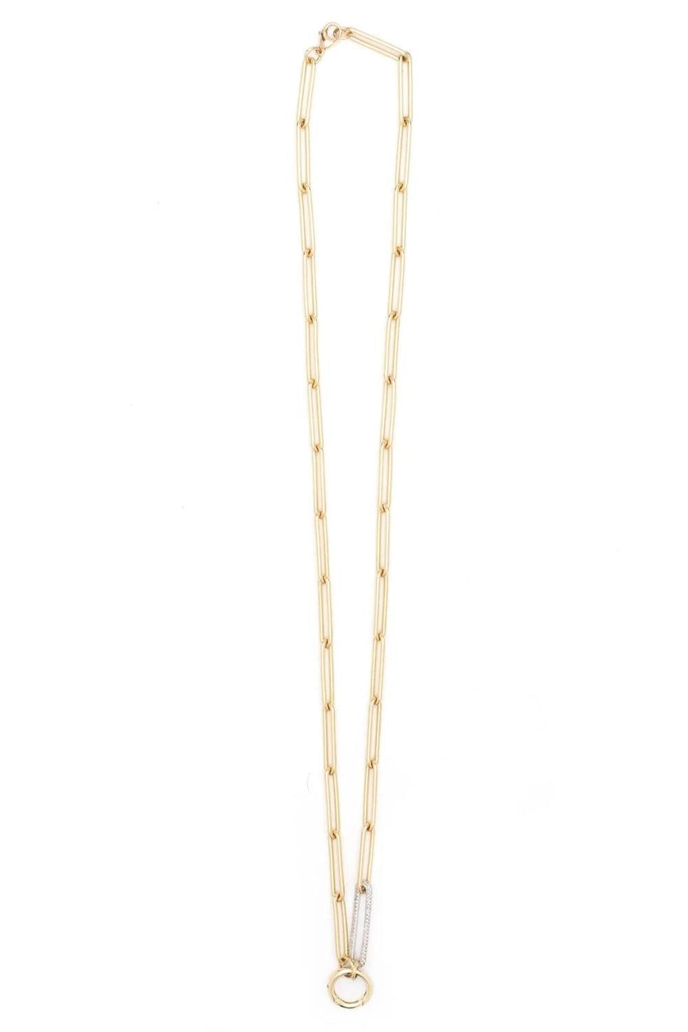 Diamond Link Extended Open Clip Chain-YELLOW GOLD-JEWELRYFINE JEWELNECKLACE O-FOUNDRAE