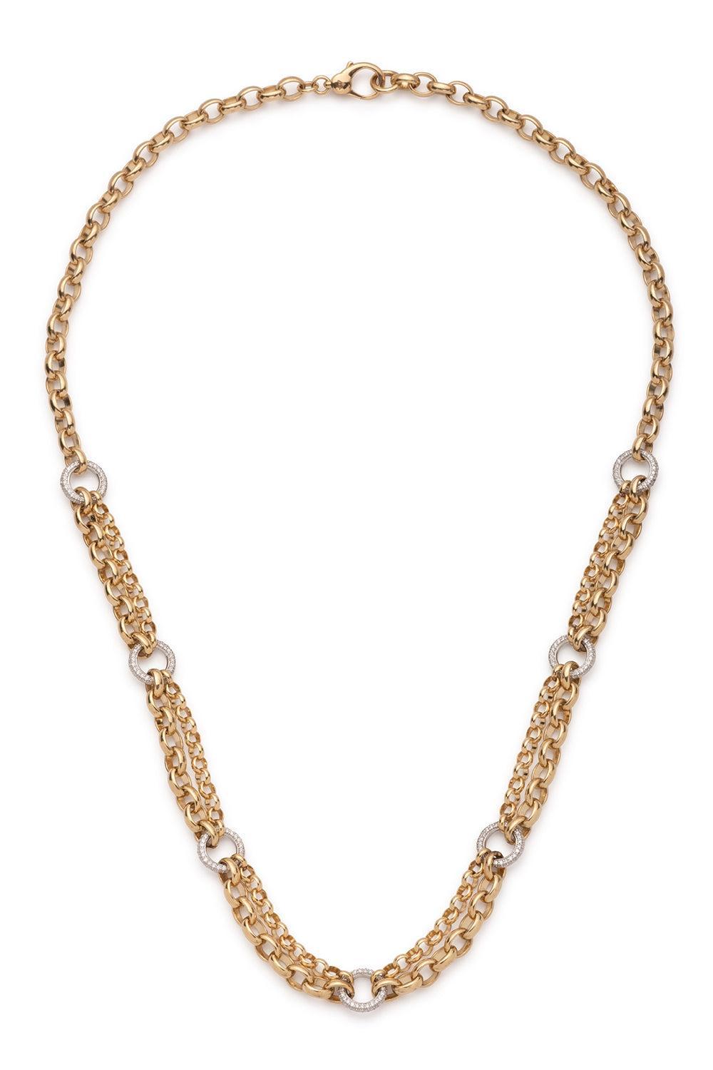 Diamond Pave Festoon Chain Necklace-YELLOW GOLD-JEWELRYFINE JEWELNECKLACE O-FOUNDRAE
