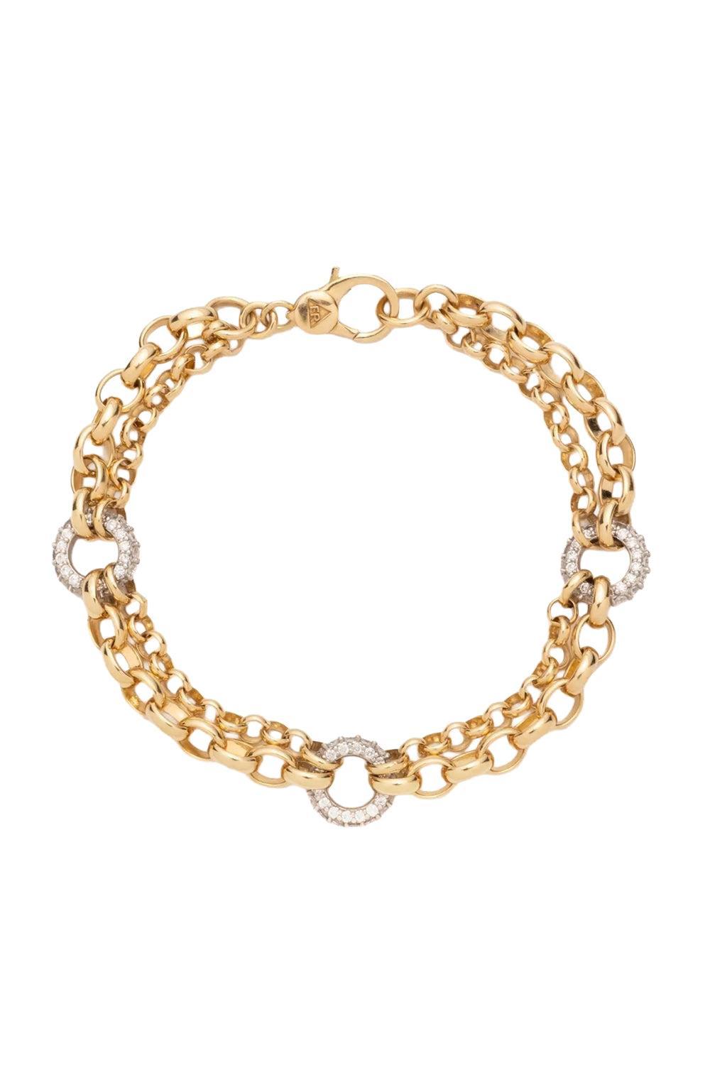 Heavy Mixed Belcher Diamond Bracelet-YELLOW GOLD-JEWELRYFINE JEWELBRACELET O-FOUNDRAE