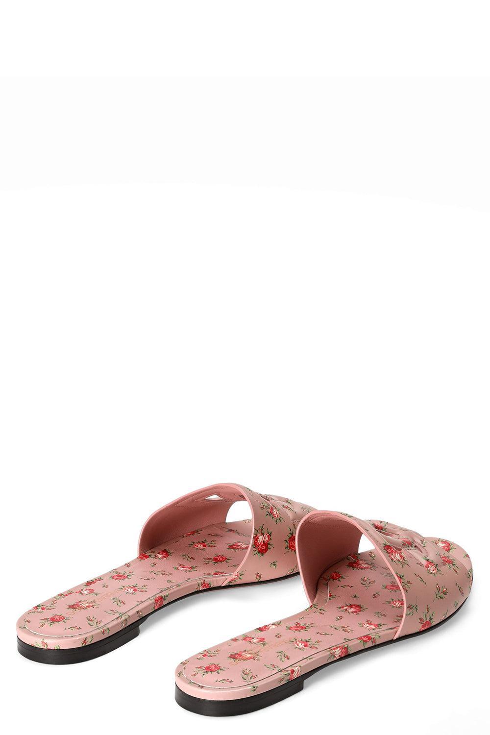 DG Logo Silde Sandal - Roselline Rosa-FLORAL-36-SHOESANDAL-DOLCE & GABBANA
