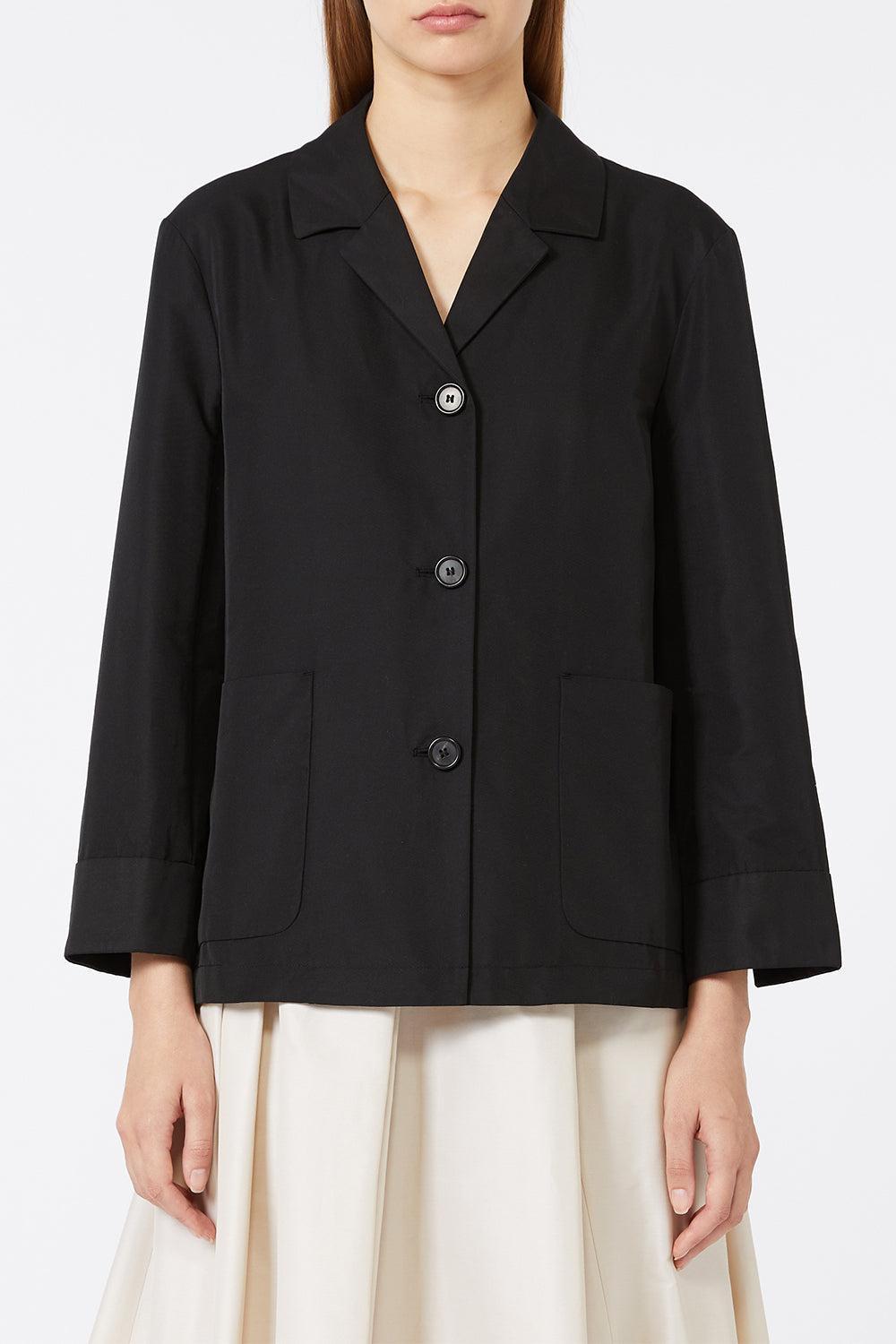 Button Front Jacket-BLACK-6-CLOTHINGJACKETCASUAL-MAX MARA