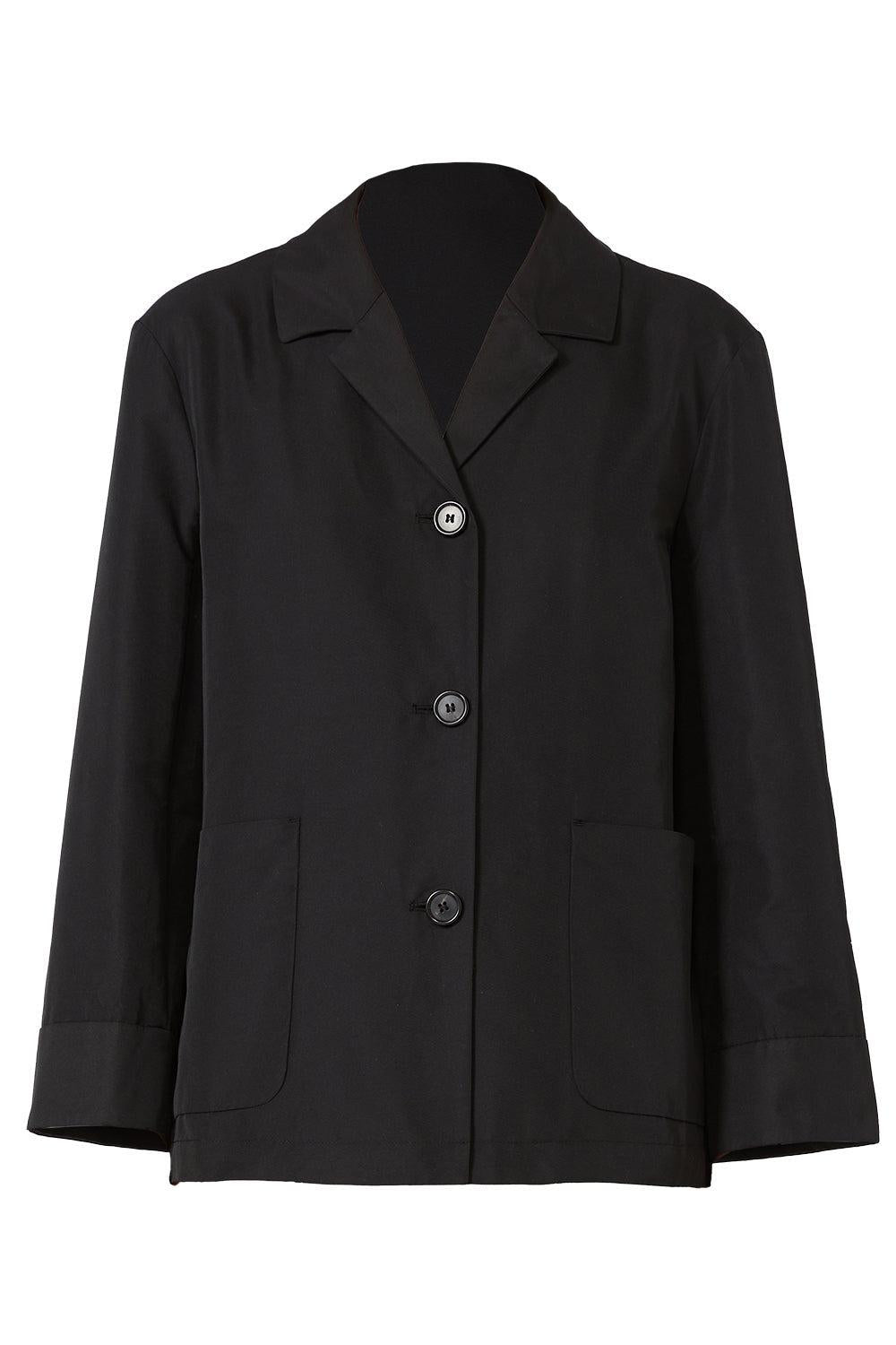 Button Front Jacket-BLACK-6-CLOTHINGJACKETCASUAL-MAX MARA