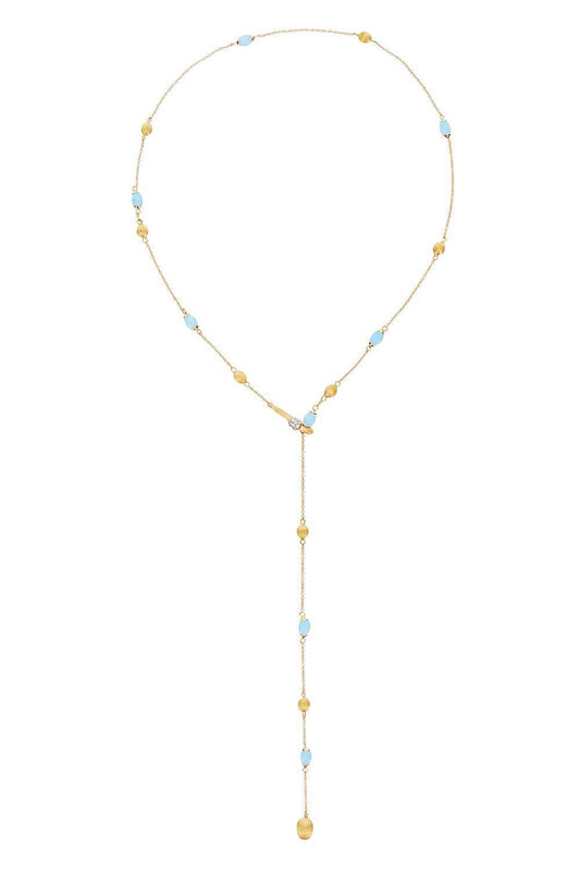 Aquamarine Diamond Soffio Necklace-YELLOW GOLD-JEWELRYFINE JEWELNECKLACE O-NANIS