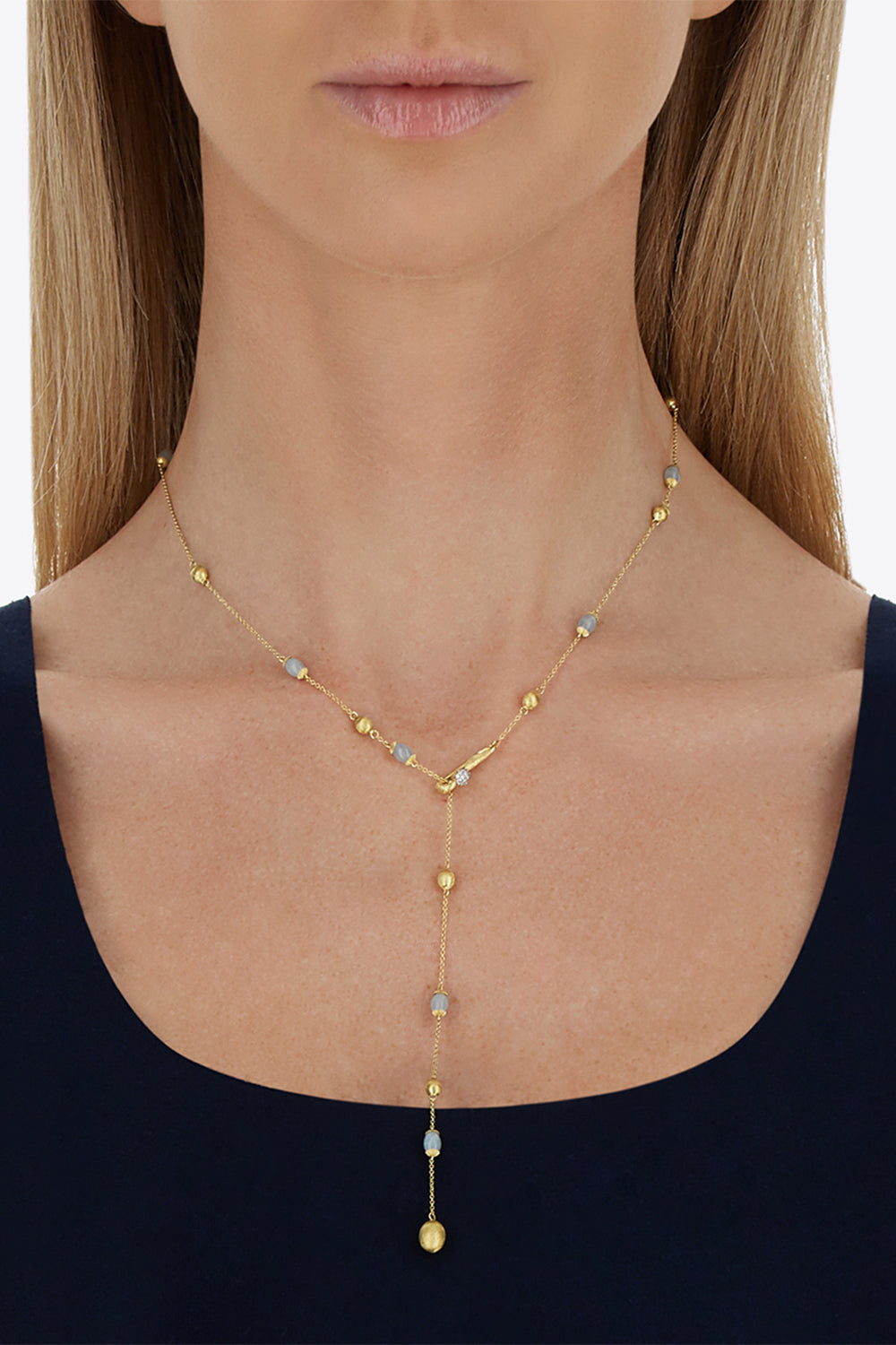 Aquamarine Diamond Soffio Necklace