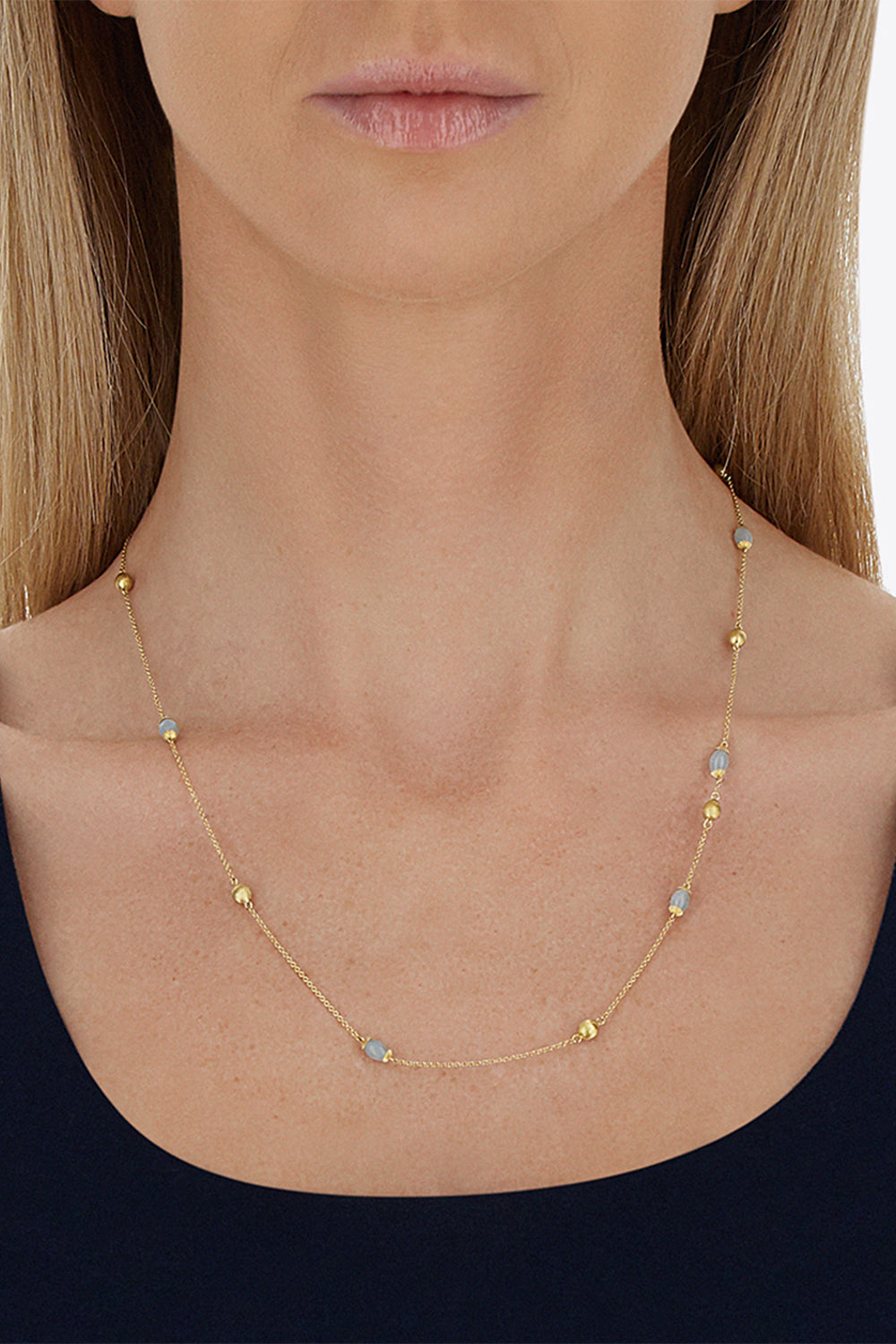 Aquamarine Diamond Soffio Necklace