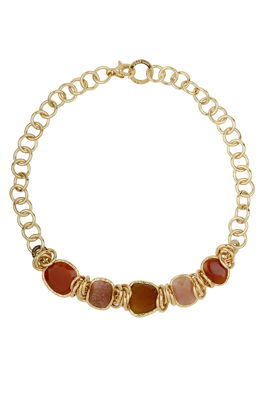 Red Brown Pink Sirena Necklace