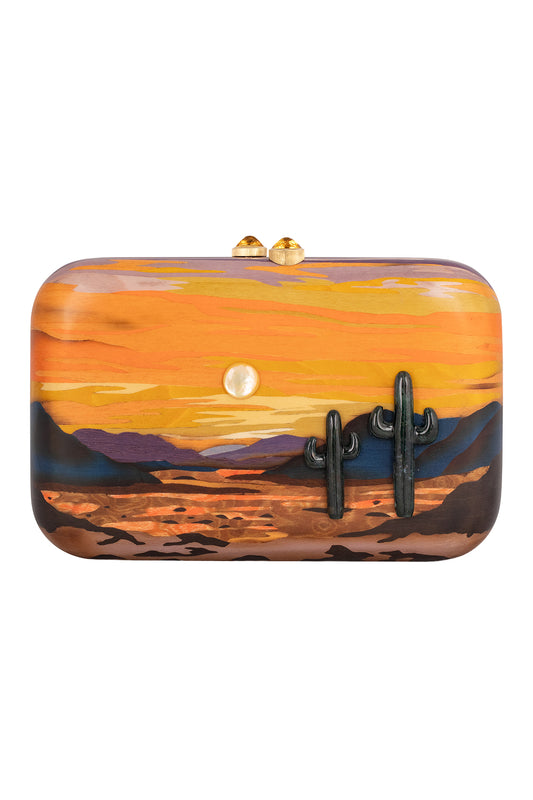 Pearl Citrine Desert Marquetry Clutch