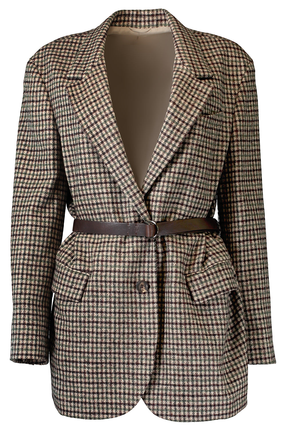 Prince Of Whales Mixed Media Belt Blazer