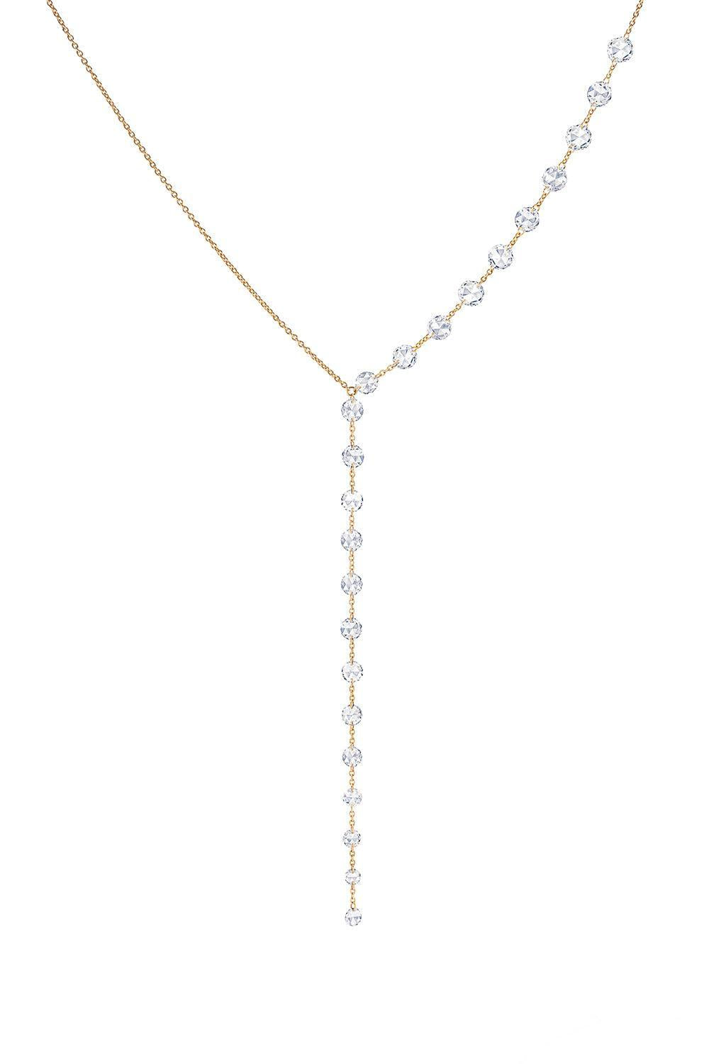 Diamond Ethereal Y Necklace-YELLOW GOLD-JEWELRYFINE JEWELNECKLACE O-64 FACETS