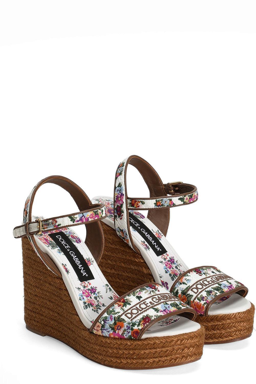 Wedge Sandal-FLORAL-36-SHOESANDAL-DOLCE & GABBANA