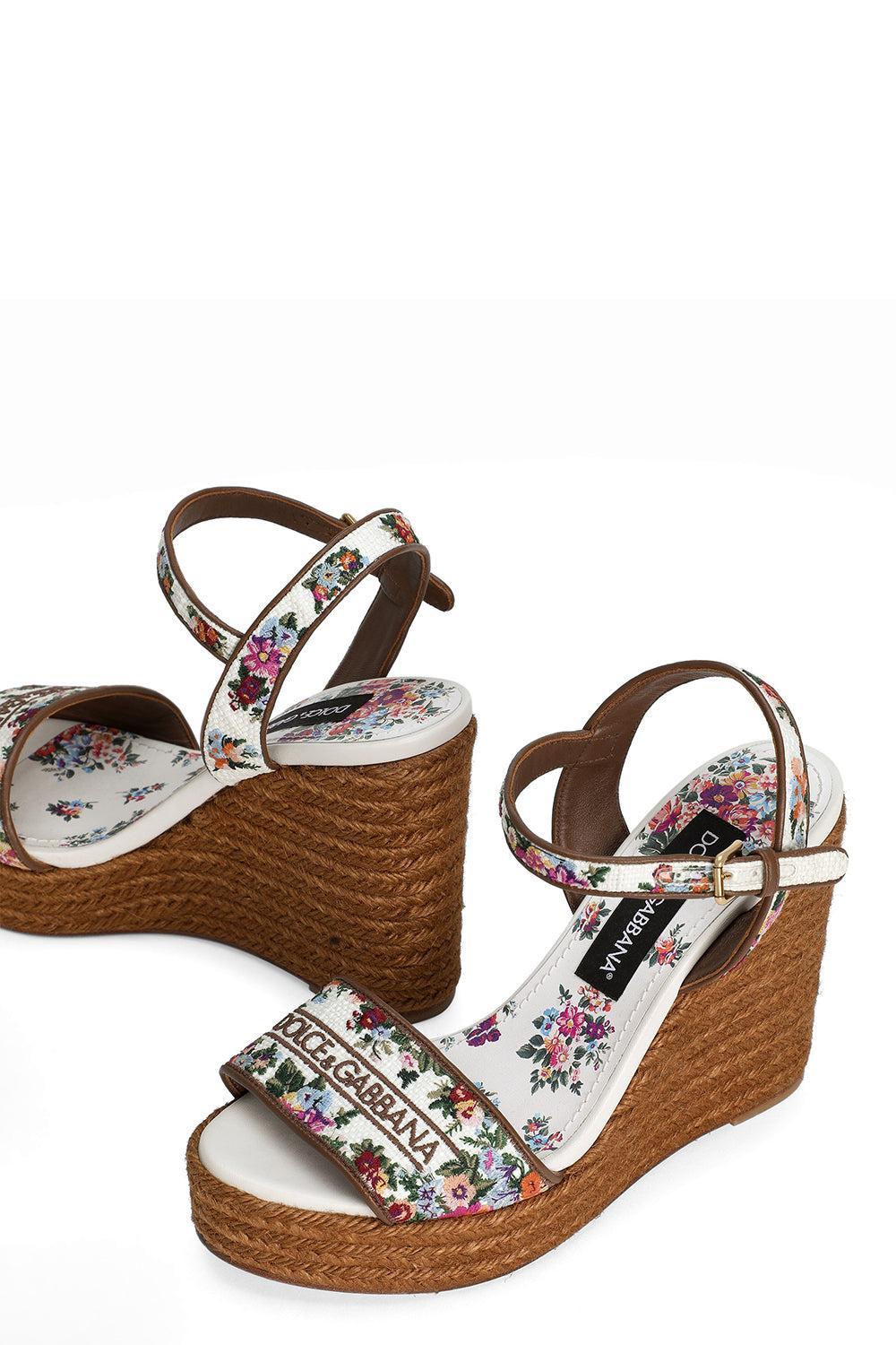 Wedge Sandal-FLORAL-36-SHOESANDAL-DOLCE & GABBANA