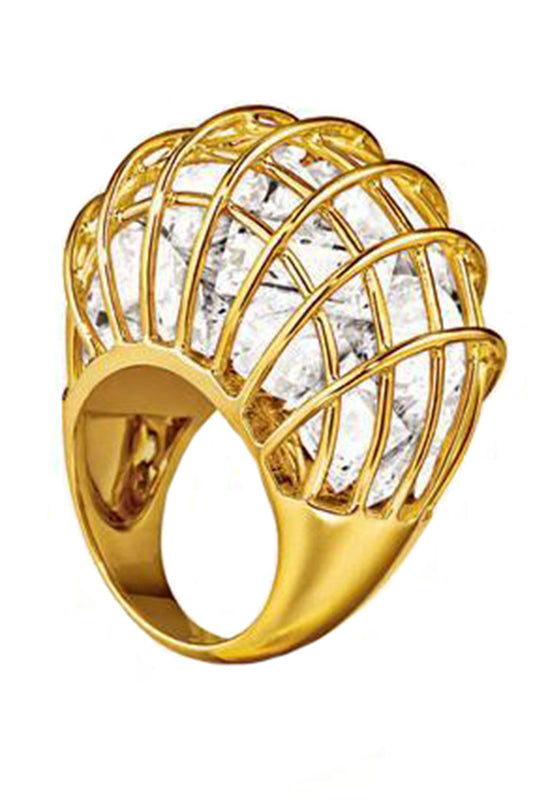Rock Crystal Cage Ring