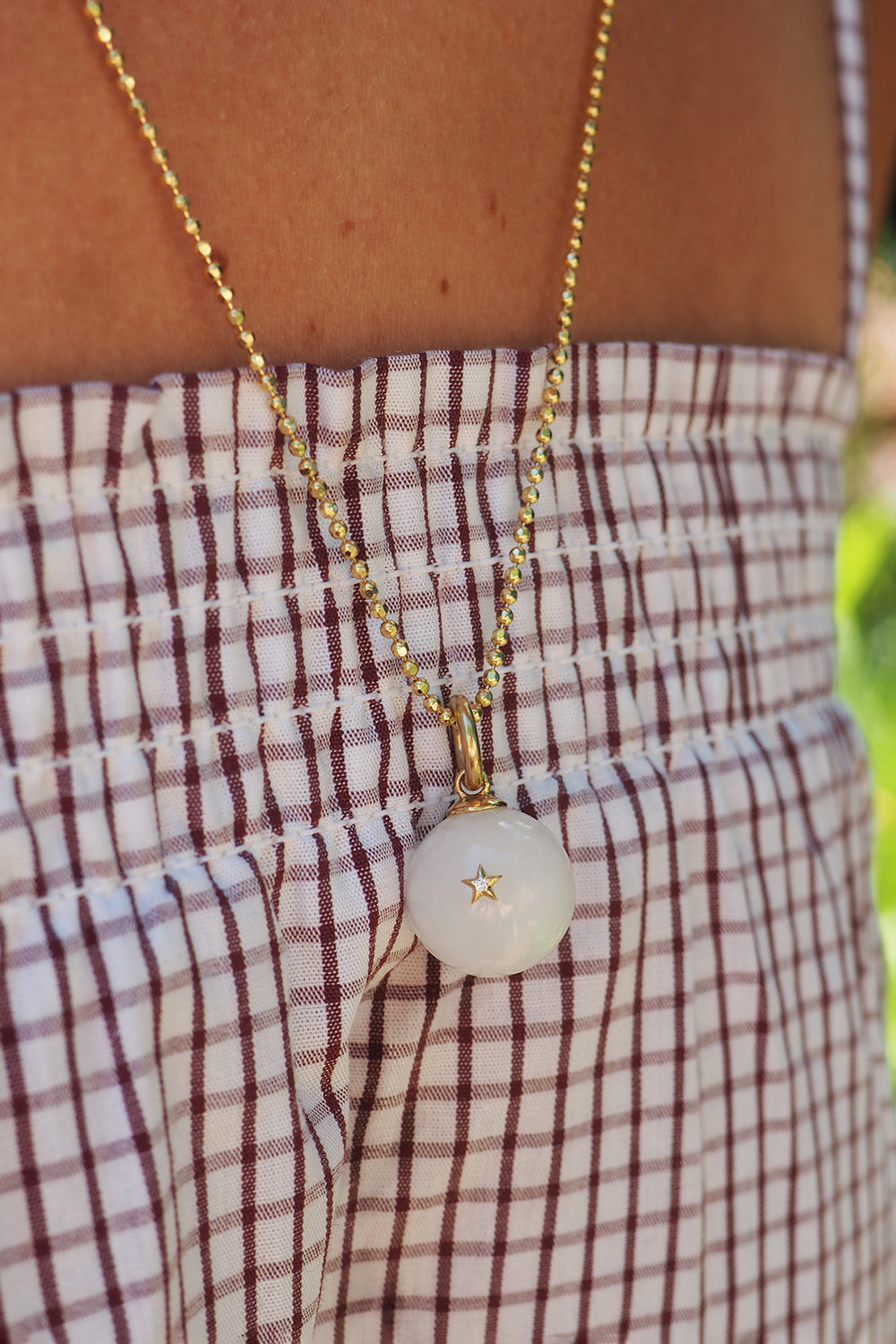White Agate Diamond Superstar Charm