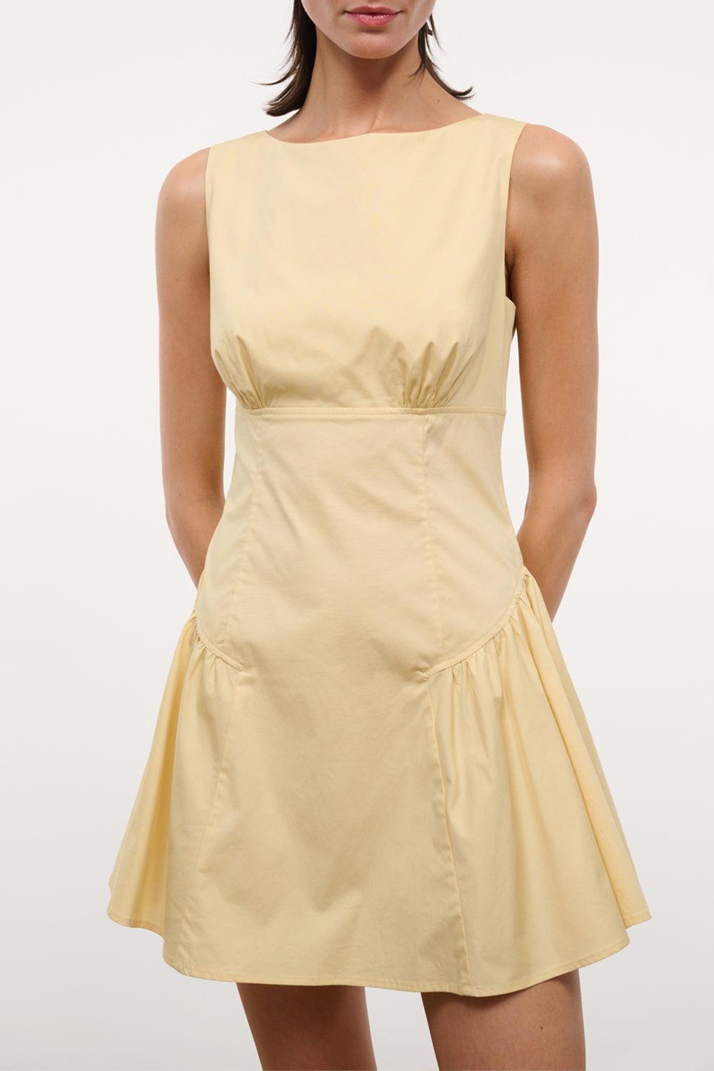 Gwen Mini Dress - Butter-YELLOW-2-CLOTHINGDRESSCASUAL-STAUD