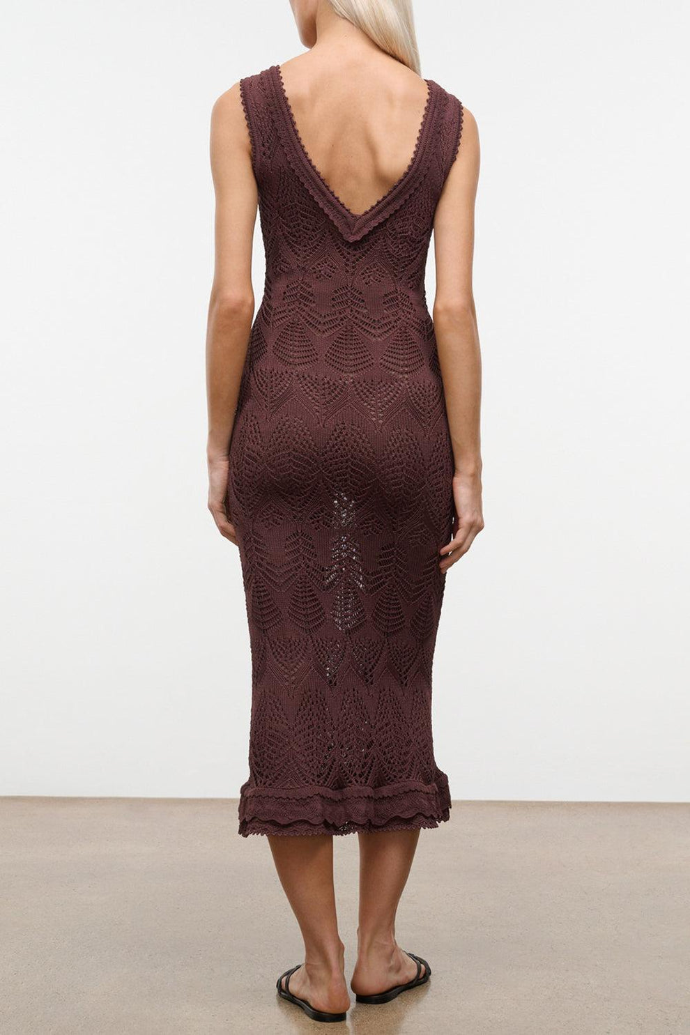 STAUD, Roan Dress in Root, Size Medium