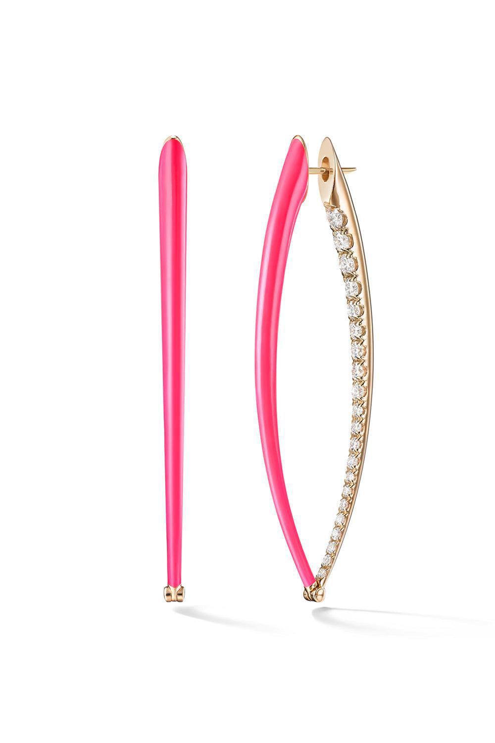 Neon Pink Cristina XL Earrings-ROSE GOLD-XL-JEWELRYFINE JEWELEARRING-MELISSA KAYE