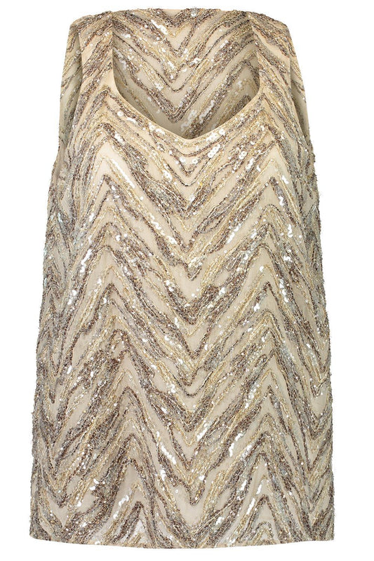 Chevron Embellished Tank-BROWN-XS-CLOTHINGTOPKNITS-BRUNELLO CUCINELLI