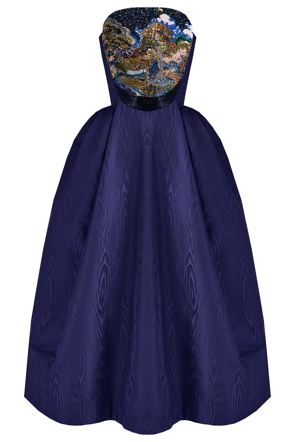 Etta Embellished Landscape Strapless Dress