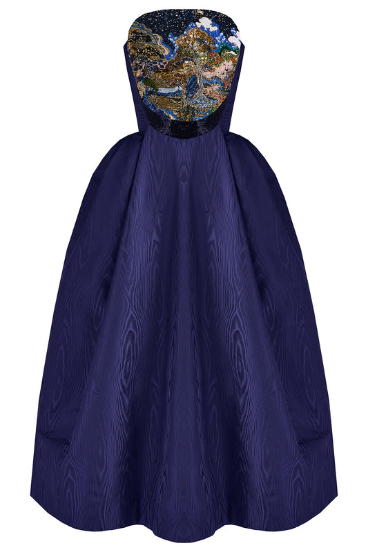 Etta Embellished Landscape Strapless Dress